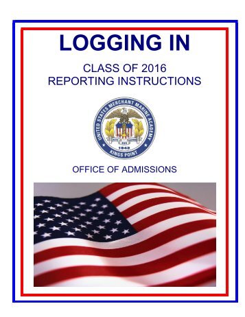 LOGGING IN - United States Merchant Marine Academy