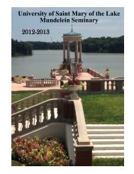Admission to Mundelein Seminary - University of St. Mary of the Lake