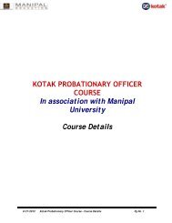 KOTAK PROBATIONARY OFFICER COURSE