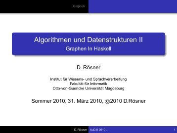 Graphen In Haskell - Otto-von-Guericke-Universität Magdeburg