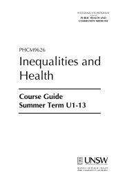 PHCM9626 Course Outline - School of Public Health and ...