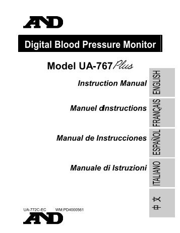 Digital Blood Pressure Monitor Model UA-767 - PMS (Instruments) Ltd