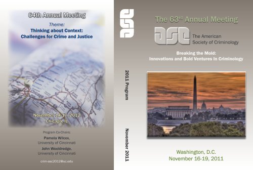 The 63rd Annual Meeting - American Society of Criminology