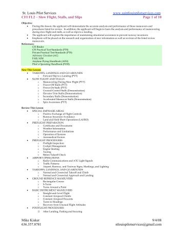 CFI FL2 - Slow Flight, Stalls, and Slips - St. Louis Pilot Services