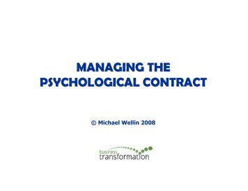 MANAGING THE PSYCHOLOGICAL CONTRACT - CIPD