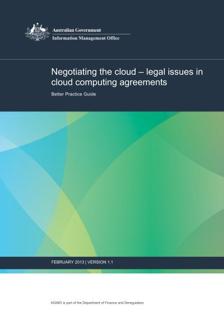 legal issues in cloud computing agreements - Australian ...