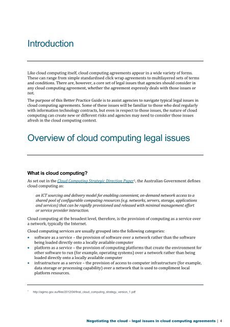 legal issues in cloud computing agreements - Australian ...