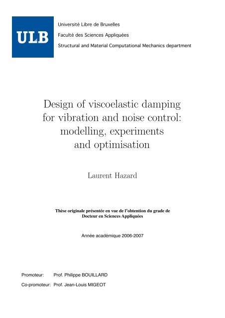 Design of viscoelastic damping for vibration and noise control ...