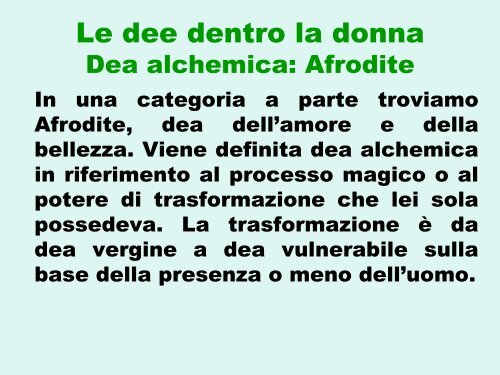 La psicologia di genere attraverso la mitologia, Federica