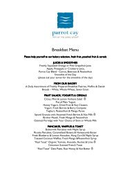 Breakfast Menu sample - COMO Hotels and Resorts