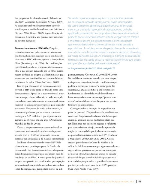 RelatÃ³rio sobre a SituaÃ§Ã£o da PopulaÃ§Ã£o Mundial 2012