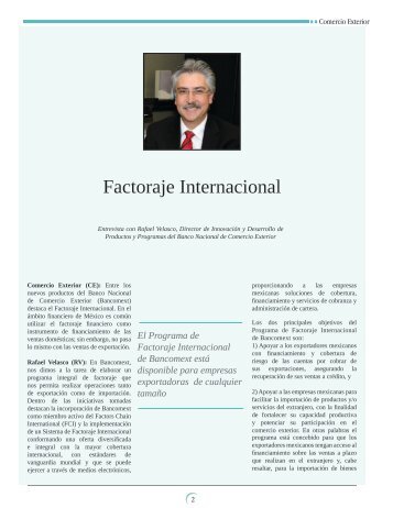 Factoraje Internacional - revista de comercio exterior - Bancomext