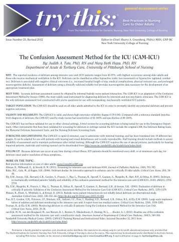 The Confusion Assessment Method for the ICU (CAM-ICU)