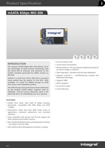 Download PDF Spec Sheet - Integral Memory PLC