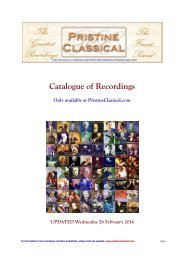 Catalogue of Recordings - Pristine Classical