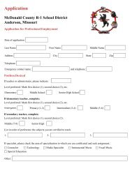 Professional Application Form - McDonald County R-1 School District