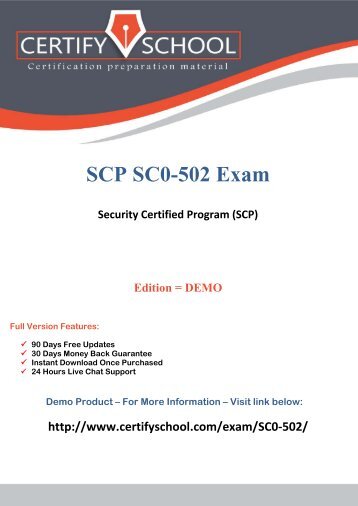 SCP SC0-502 CertifySchool Exam Actual Questions (PDF)