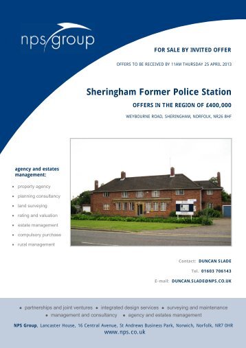 Sales Details for Former Sheringham Police Station - NPS