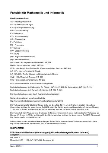 Fakultät für Mathematik und Informatik