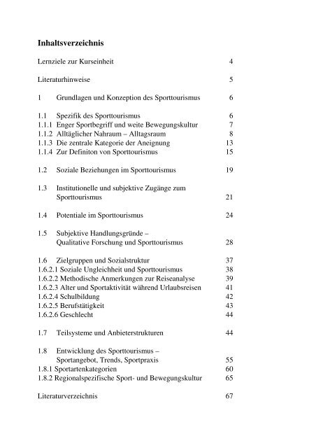 1 Grundlagen und Konzeption des Sporttourismus