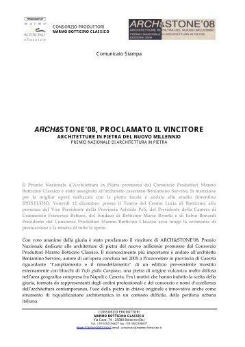 arch&stone'08, proclamato il vincitore - Fondazione dell'Ordine degli ...