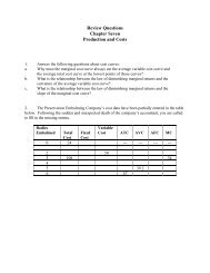 Review Questions Chapter Seven Production and Costs