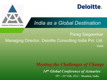 India: Global Destination for Service Delivery - Actuarial Society of ...