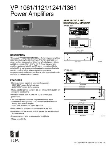 VP-1061/1121/1241/1361 Power Amplifiers