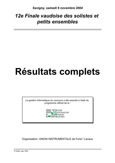 Titre rÃ©sultats - SCMV