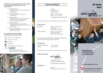 Info-Flyer: Ausbildung zum Holzbearbeiter - Diakoniewerk Duisburg ...