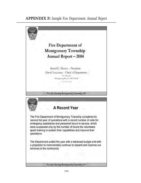 Retention and Recruitment for the Volunteer Emergency Services