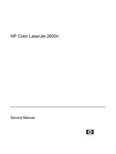 HP Color LaserJet 2600n Service Manual - ENWW - Market Point