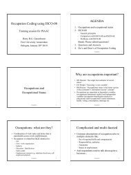 Occupation Coding using ISCO-08 AGENDA Why are occupations ...