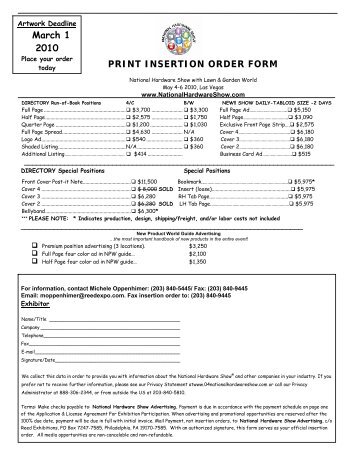 advertising insertion order form