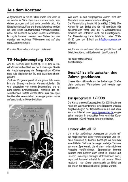mach mit Ausgabe 04.2007 - Turngemeinde MÃ¼nster von 1862 e.V.