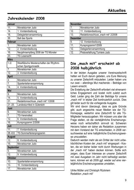 mach mit Ausgabe 04.2007 - Turngemeinde MÃ¼nster von 1862 e.V.