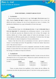 FICHE METHODE - COMMENTAIRE DE TEXTE 1. La ... - Bac ES