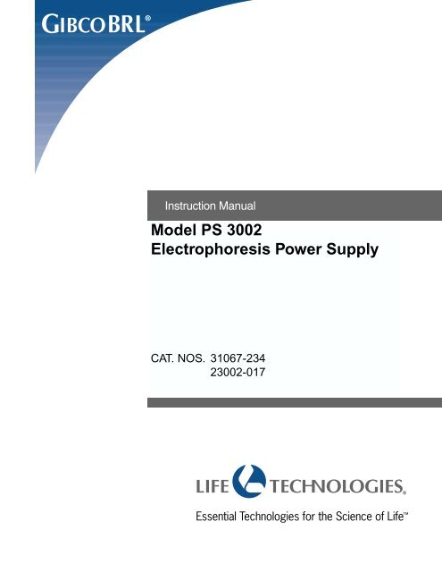 Model PS 3002 Electrophoresis Power Supply - Biometra