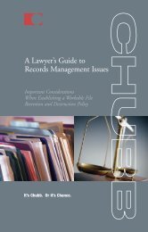 A Lawyer's Guide To Records Management Issues - Chubb Group of ...