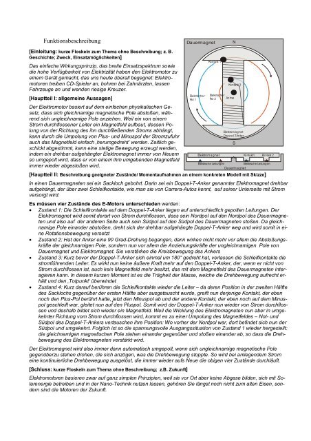 Funktionsbeschreibung - Teleunterricht