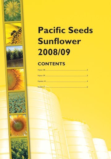 Pacific Seeds Sunflower 2008/09 CONTENTS - Directrouter.com