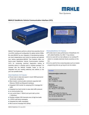 MAHLE DataWorks Vehicle Communication Interface ... - mahle.com