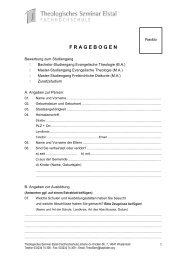 fragebogen - Theologisches Seminar Elstal
