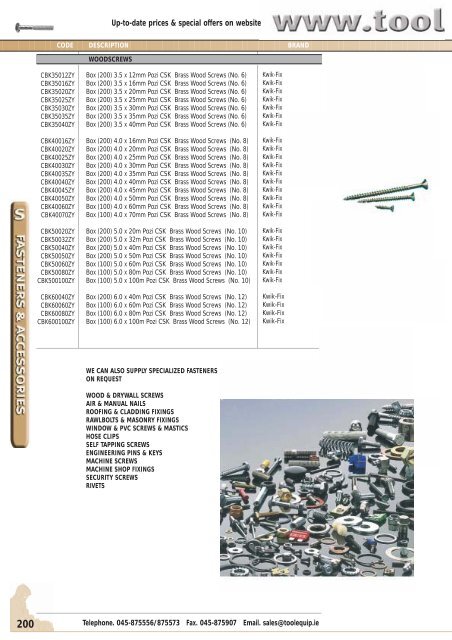 Fasteners leaflet - toolequip.ie