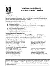 Volunteer Program Overview - Lutheran Senior Services