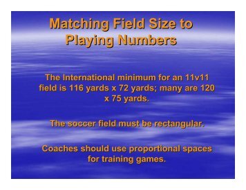 Matching Field Size to Playing Numbers Matching Field Size to ...