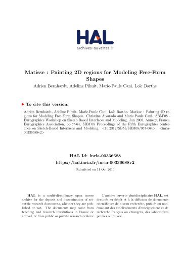 Matisse: Painting 2D regions for Modeling Free-Form Shapes