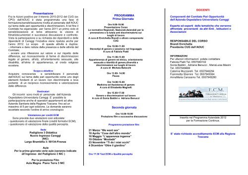 Programma - Azienda Ospedaliero-Universitaria Careggi