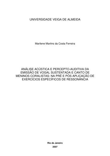 AnÃ¡lise acÃºstica e percepto â€“ auditiva da emissÃ£o de - UVA