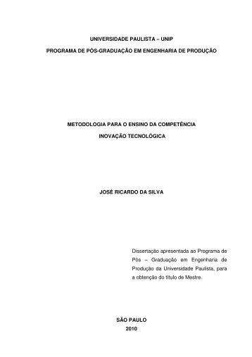 Metodologia para o Ensino da CompetÃªncia InovaÃ§Ã£o ... - Unip